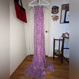 Pink Halter Prom Dress